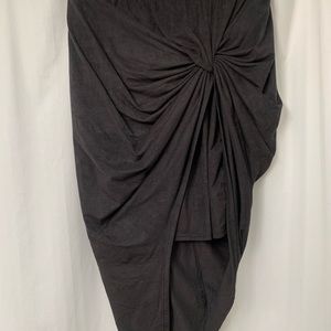 Womens suede high Lo pencil skirt